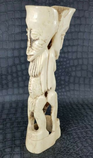 A Old Bovine Bone Janus Figure Lega Tribe Drc 2