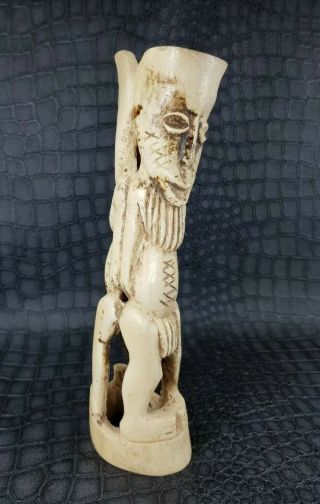 A Old Bovine Bone Janus Figure Lega Tribe Drc 3