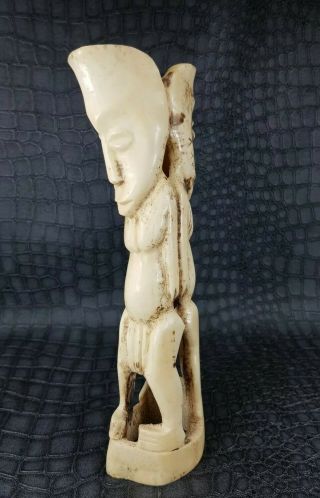 A Old Bovine Bone Janus Figure Lega Tribe Drc 5