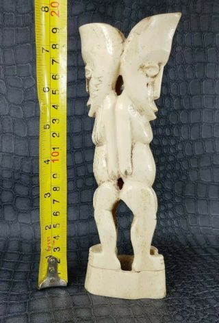 A Old Bovine Bone Janus Figure Lega Tribe Drc 9