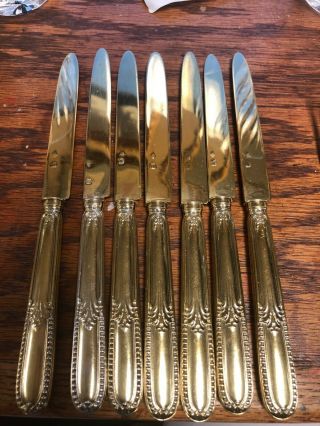 PUIFORCAT ANTIQUE FRENCH ALL STERLING SILVER DESSERT KNIVES AND FORKS 3