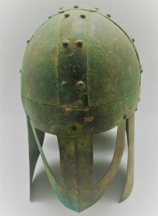 Extremely Rare Ancient Greek Thracian Bronze Berserker Warriors Helmet 500bce