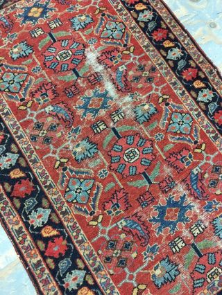 Wonderful Handmade Old Antique Karaja Small Rug 4x2.  7 Ft 2