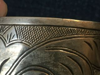 Antique Northwest Coast Native Silver Potlatch Bracelet Tlingit Haida 1880 - 1900 10