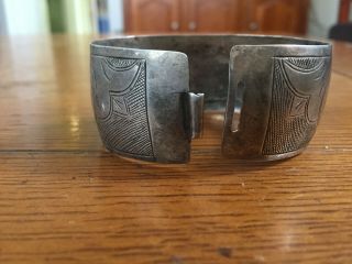 Antique Northwest Coast Native Silver Potlatch Bracelet Tlingit Haida 1880 - 1900 4