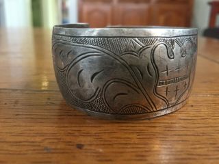 Antique Northwest Coast Native Silver Potlatch Bracelet Tlingit Haida 1880 - 1900 5