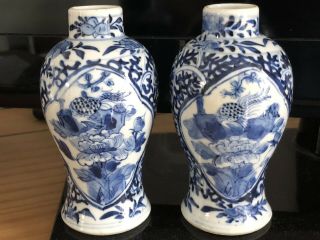 Antique Chinese Porcelain Vases Blue And White 19th C