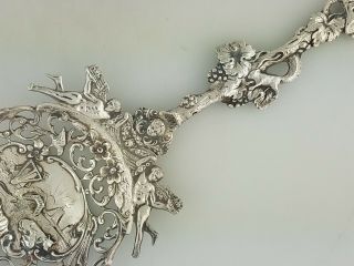 Incredible Dutch.  833 Silver Large Ornamental Spoon w/ snake birds angels cherub 4