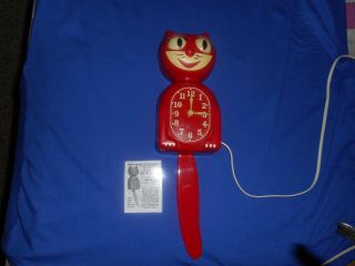 Vintage 1940 ' s Cherry Red Kit Cat Clock,  Allied MFG Co.  Seattl 2