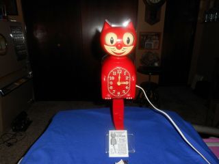 Vintage 1940 ' s Cherry Red Kit Cat Clock,  Allied MFG Co.  Seattl 3