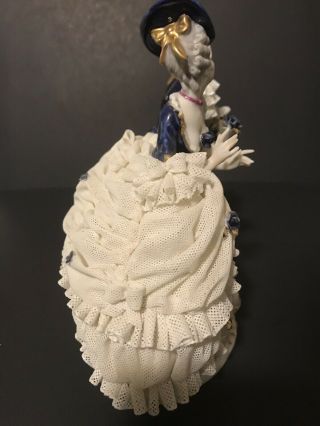 Dresden Lace Porcelain Figurine from Germany Unterweissbach Courting Couple 5