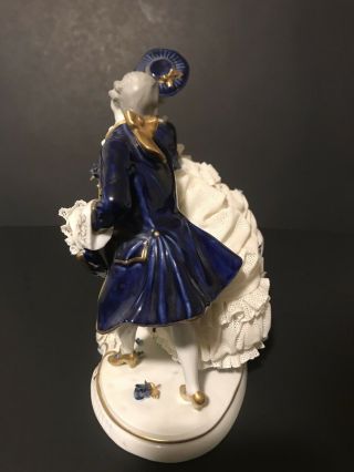 Dresden Lace Porcelain Figurine from Germany Unterweissbach Courting Couple 6