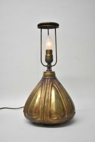Bradley & Hubbard Arts & Crafts Leaded Glass Lamp Base