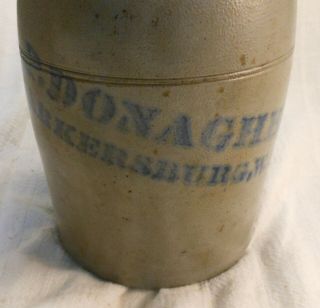 Antique Stoneware Jar Cobalt Decorated " P.  Donaghho,  Parkersburg W.  Va