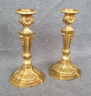 Antique Louis XVI style candlesticks made of bronze 19th century France 2