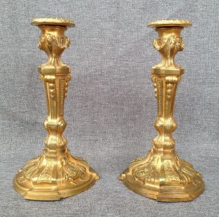 Antique Louis XVI style candlesticks made of bronze 19th century France 3