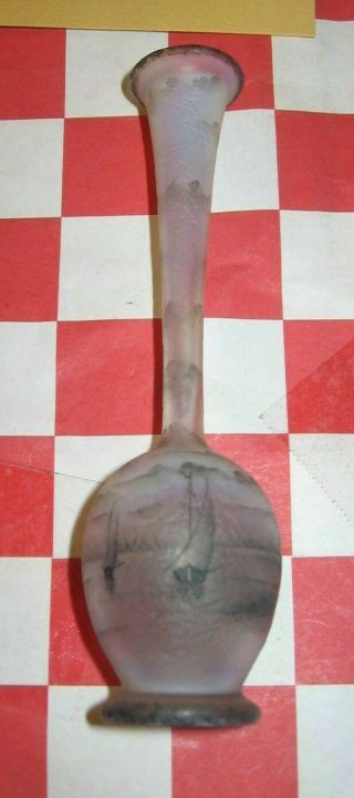 antique glass salt vase - rare (1) - Daum - windmill,  boats - 5