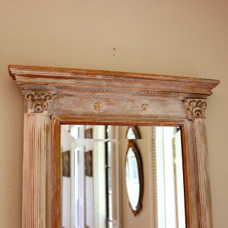 French Directoire Style Gilt Wood and Painted Beveled Mirror 6
