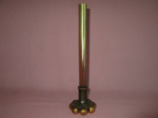 LCT Tiffany Studios Favrile Pulled Glass Bronze Ball Base Bud Stick Vase 717 11 