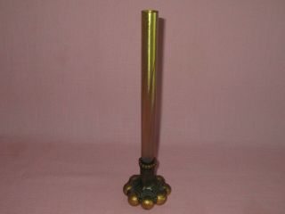 LCT Tiffany Studios Favrile Pulled Glass Bronze Ball Base Bud Stick Vase 717 11 