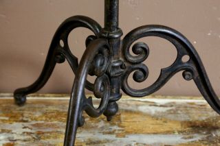 Vintage Antique Industrial Japanned Finish Garment Coat Rack / Hat Tree Hooks 3