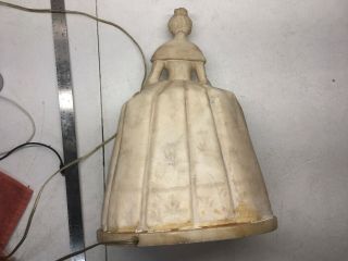 ANTIQUE VICTORIAN ALABASTER ART LADY WOMEN DRESS LAMP LIGHT STATUE 15”H 12