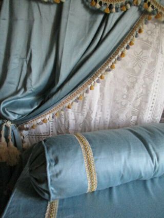 Stunning Vintage French Bedroom Linen Set Curtains Pelmet Bed Cover Bolster Case 6