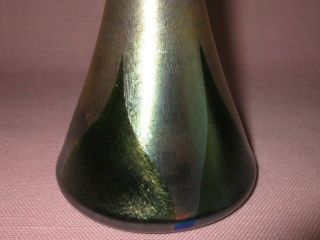 LCT Tiffany Favrile American Art Glass Pulled Feather Bud Vase 5388J 8 1/8 
