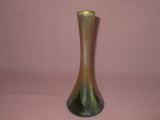 LCT Tiffany Favrile American Art Glass Pulled Feather Bud Vase 5388J 8 1/8 