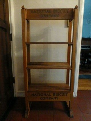 Vintage National Biscuit Company Oak Display Rack