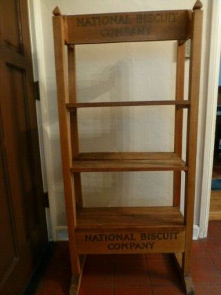 Vintage National Biscuit Company Oak Display Rack 2