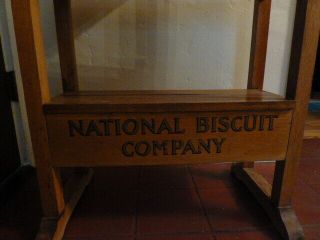 Vintage National Biscuit Company Oak Display Rack 3