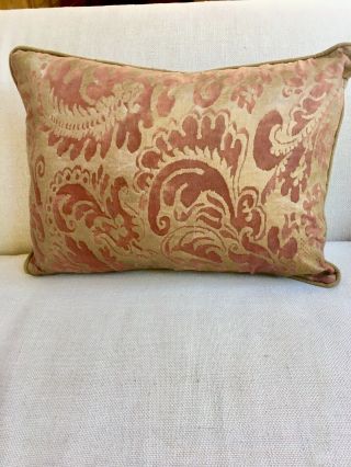 Fortuny Raspberry/red Custom Down Pillow Italy