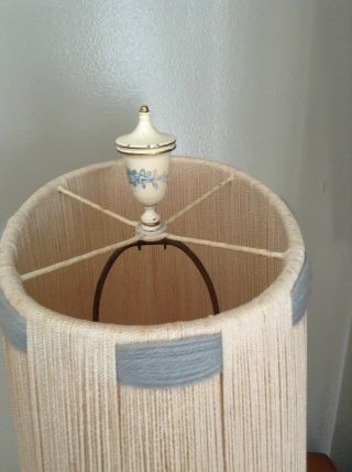Antique Porcelain Victorian Lady Figural Accent TABLE LAMP w/Original Shade RARE 8
