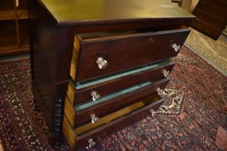 Antique Empire Style Chest of Drawers Bedroom Dresser Glass Knobs 11