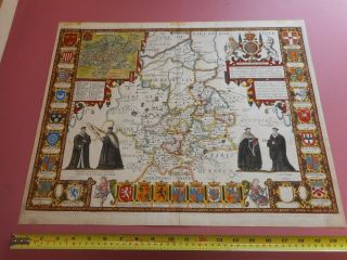 100 Large Cambridgeshire Map By John Speed C1611 1st Editiohand Colour