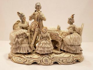 Rittirsch Antique Dresden Lace Porcelain 4 Person Musical Group Figurine