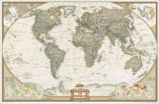 National Geographic Re00622088 World Executive - Enlarged And Laminated Map