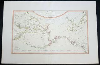 1794 W.  Faden Large Rare Antique Map Nw America.  Alaska,  Canada,  Bering Straits