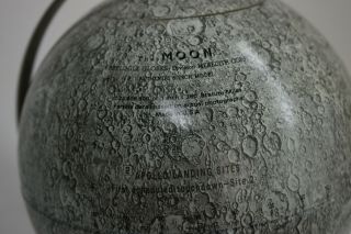 The Moon Globe Replogle Meredith Corp 6” Model Vintage Apollo Landing Sites 9