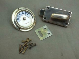 QUALITY VINTAGE BRASS TOILET DOOR LOCK VACANT ENGAGED ORDER 2