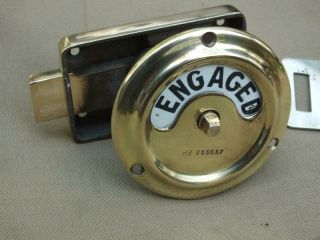 QUALITY VINTAGE BRASS TOILET DOOR LOCK VACANT ENGAGED ORDER 4