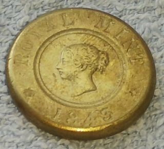 1843 Full Sovereign Weight Gold Lustre Old Victorian Royal Lion Crown Coin 9
