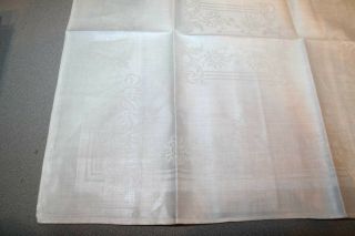 NOS Tablecloth 60 x 80,  8 Napkins VTG Ivory Irish Linen Damask CHRYSANTHEMUM 5