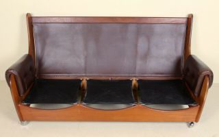 Vintage G Plan Sofa 3 Seater Teak Studio Couch Faux Leather Retro 60s 70s 10
