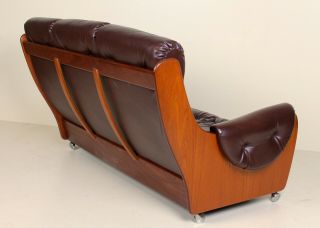 Vintage G Plan Sofa 3 Seater Teak Studio Couch Faux Leather Retro 60s 70s 9