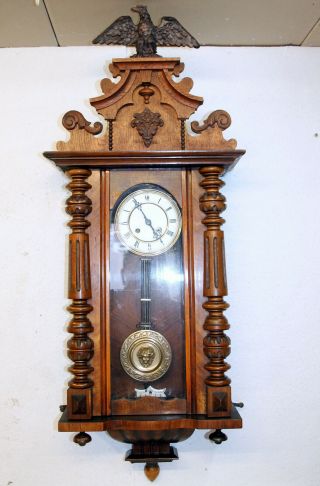 Antique Wall Clock Vienna Regulator 19th Century Cimes Clock Rsm