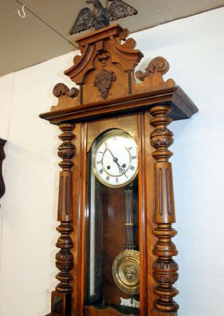 Antique Wall Clock Vienna Regulator 19th century Cimes Clock RSM 2