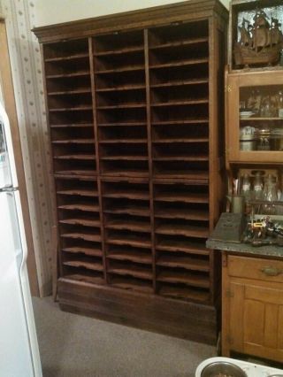Vintage Antique Oak Document Shelving Unit From Old Courthouse