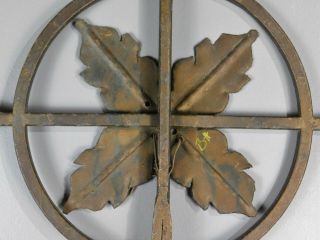 Antique Mission Gothic Celtic Iron Cross Life Circle Altar Candle Wall Sconce 8